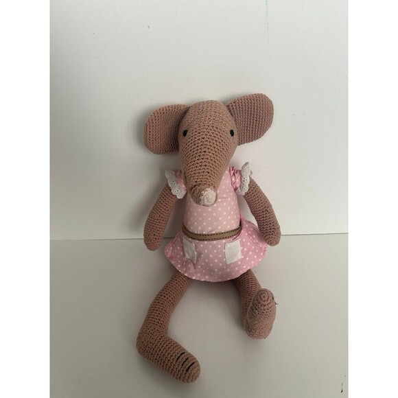 Pottery Barn Kids Knit Crochet Mouse Plush PBK - Picture 1 of 8